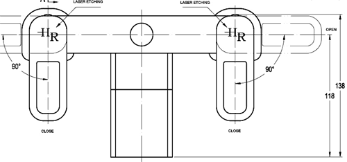 Technical image of Hudson Reed Verse Waterfall Basin & Bath Shower Mixer Tap Set.