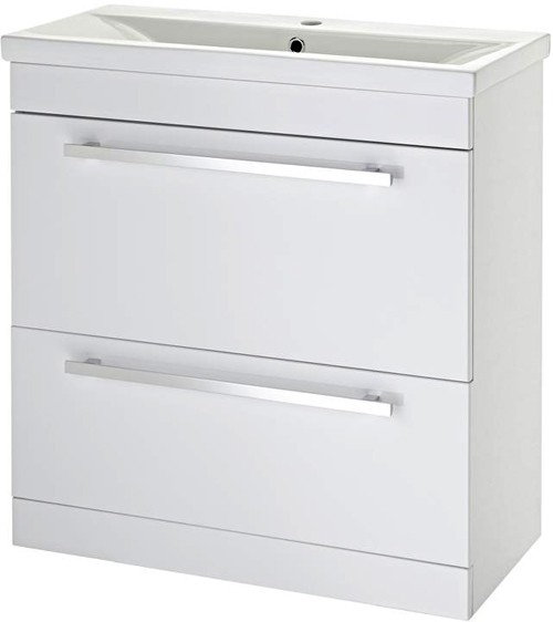 Example image of Premier Eden 800mm Vanity Unit Suite With BTW Unit, Pan & Seat (White).