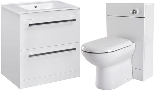 Larger image of Premier Cardinal 1000mm Vanity Unit Suite With BTW Unit, Pan & Seat (White).