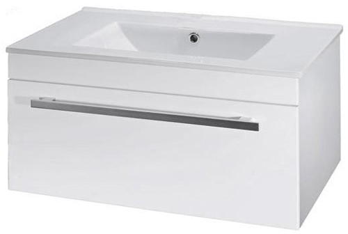 Example image of Premier Cardinal 800mm Vanity Unit Suite With BTW Unit, Pan & Seat (White).