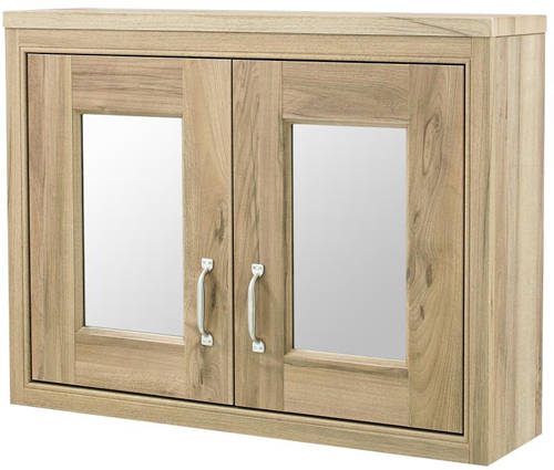 Example image of Old London Furniture 800mm Vanity & Mirror Cabinet Pack (Walnut).