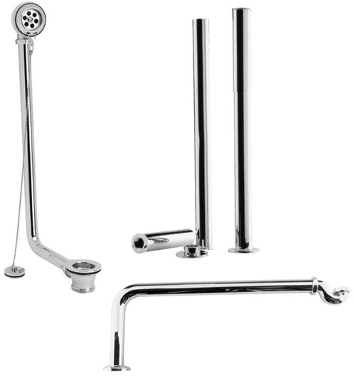 Larger image of Crown Series P Roll Top Bath Pack In Chrome.