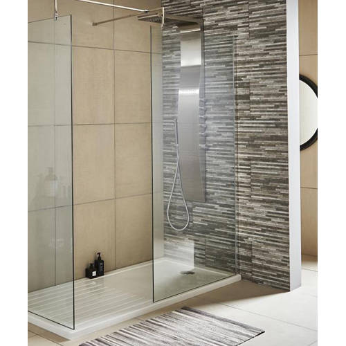Larger image of Premier Wetrooms Wetroom Glass Screen With Support Bracket (1400mm).