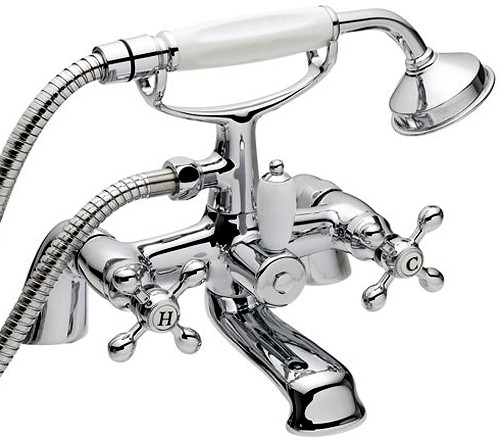 Larger image of Viscount Bath Shower Mixer with Large Handset (Chrome)