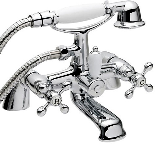 Larger image of Viscount Bath Shower Mixer with Small Handset (Chrome)