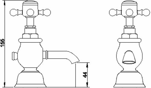 Technical image of Ultra York Basin & Bath Shower Mixer Tap Pack (Chrome).