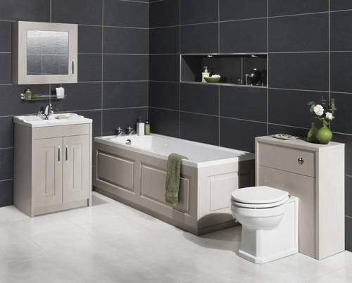 Example image of Old London York 600mm Vanity Unit & 500mm WC Unit Pack (Grey).