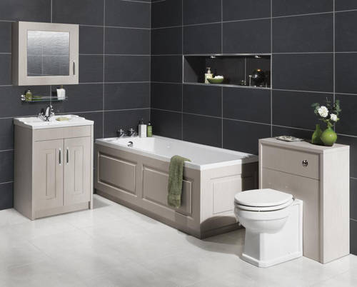 Example image of Old London York 600mm Vanity Unit & Mirror Cabinet Pack (Grey).