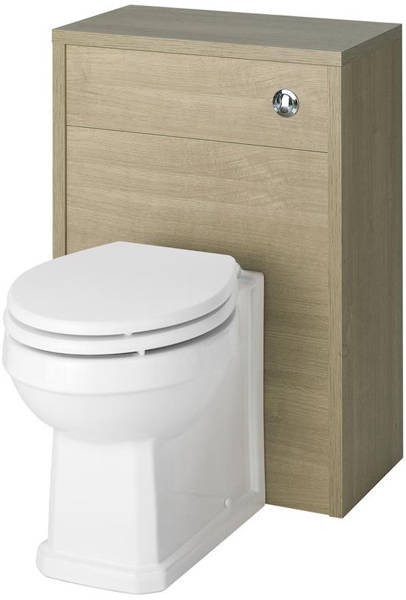Example image of Old London York 800mm Vanity, 500mm WC Unit & Mirror Cabinet Pack (Oak).