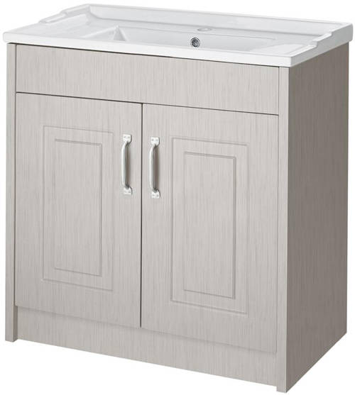 Example image of Old London York 800mm Vanity Unit & Mirror Cabinet Pack (Grey).