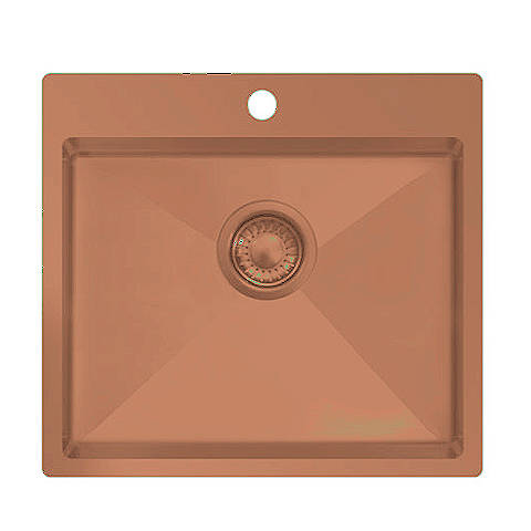 Larger image of UKINOX ColorX Flush Mount Kitchen Sink (550/505mm, Rose Gold).