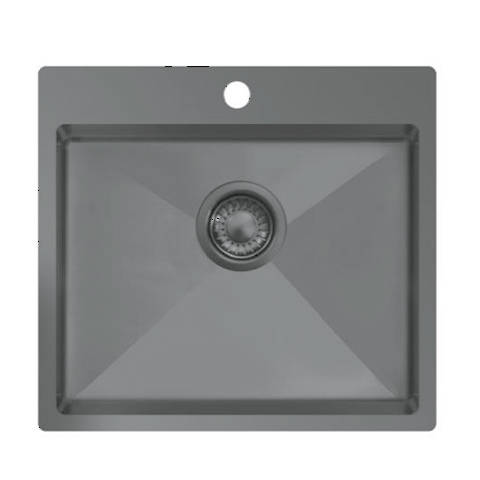 Larger image of UKINOX ColorX Flush Mount Kitchen Sink (550/505mm, Titanium).