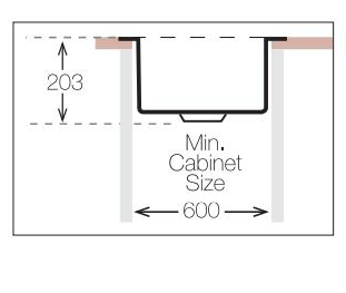 Technical image of UKINOX ColorX Inset Slim Top Kitchen Sink (550/505mm, Titanium).