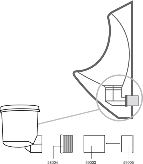 Example image of Waterless Urinal Standard Plumbing Assembly Set (2").