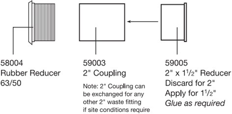 Example image of Waterless Urinal Standard Plumbing Assembly Set (1").