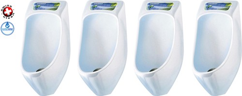 Larger image of Waterless Urinal 4 x Eco Plus Urinal With Trap & ActiveCube (Polycarbonate).