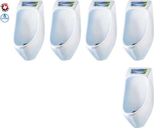 Larger image of Waterless Urinal 5 x Eco Plus Urinal With Trap & ActiveCube (Polycarbonate).