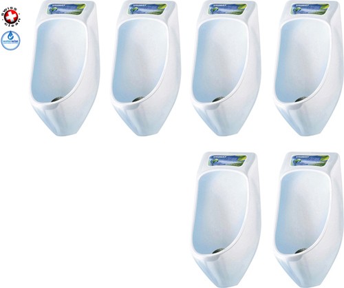 Larger image of Waterless Urinal 6 x Eco Plus Urinal With Trap & ActiveCube (Polycarbonate).
