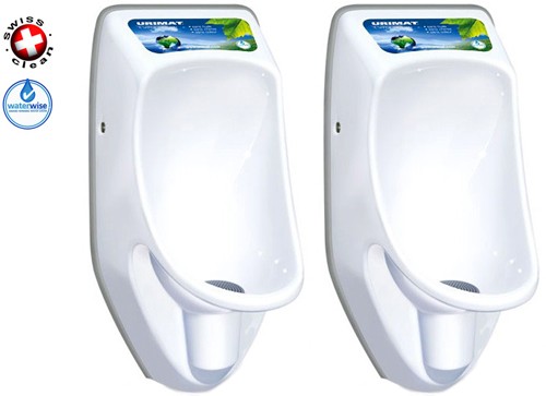 Larger image of Waterless Urinal 2 x Compact Plus Urinal, Trap & ActiveCube (Polycarbonate).