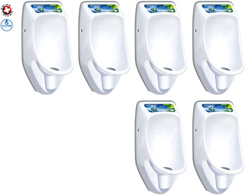 Larger image of Waterless Urinal 6 x Compact Plus Urinal, Trap & ActiveCube (Polycarbonate).
