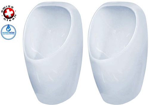 Larger image of Waterless Urinal 2 x Ceramic Compact Urinal With Trap & ActiveCube.