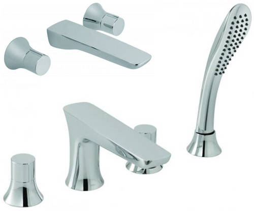 Larger image of Vado Altitude 4 Hole BSM & Wall Mounted Basin Tap Pack (Chrome).