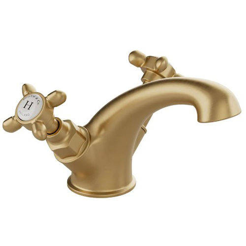 Example image of Vado Axbridge Basin & Bath Shower Mixer Tap Pack With Crosshead Handles (Brushed Brass).