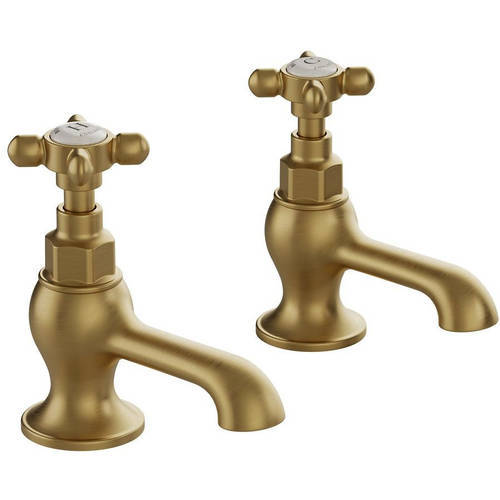 Example image of Vado Axbridge Basin & Bath Tap Pack With Crosshead Handles (Brushed Brass).