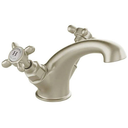 Larger image of Vado Axbridge Mono Basin Mixer Tap With Crosshead Handles (Brushed Nickel).