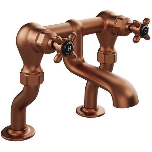 Larger image of Vado Axbridge Bath Filler Tap With Crosshead Handles (Brushed Bronze).
