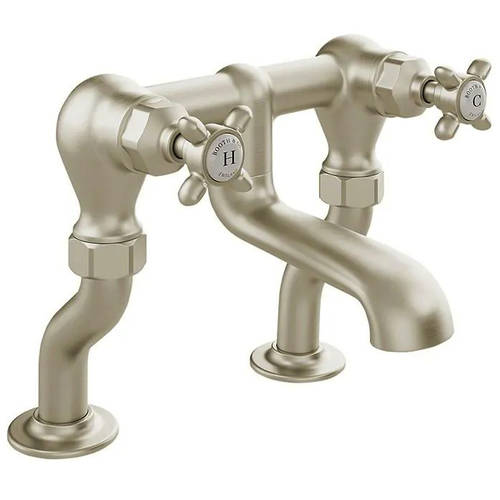 Larger image of Vado Axbridge Bath Filler Tap With Crosshead Handles (Brushed Nickel).