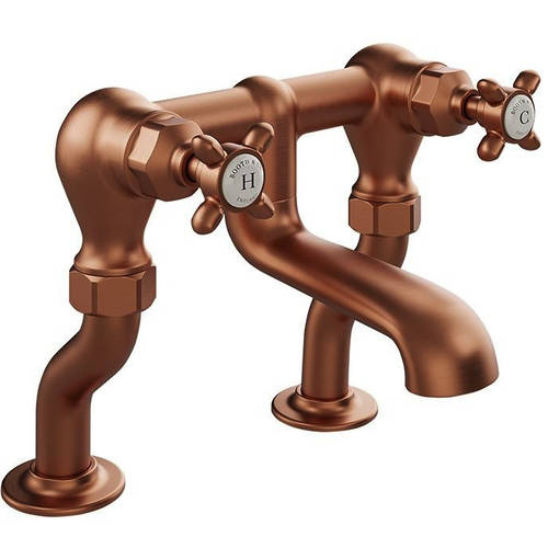 Larger image of Vado Axbridge Bath Filler Tap With Crosshead Handles (Brushed Bronze).