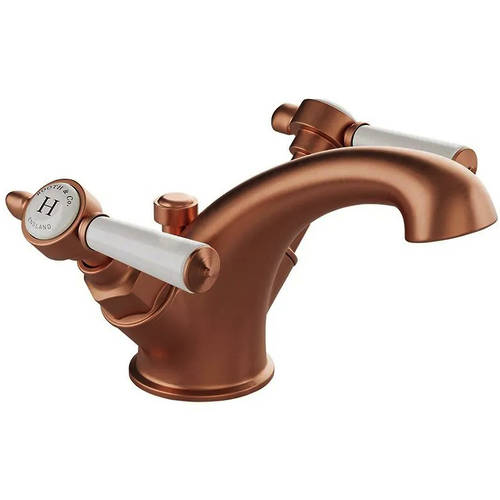 Larger image of Vado Axbridge Mono Basin Mixer Tap With Pop Up Waste & Lever Handles (Brushed Bronze).