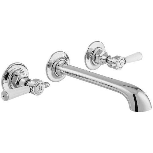 Larger image of Vado Axbridge Wall-Mounted Basin Mixer Tap With Lever Handles (Chrome, 3TH).