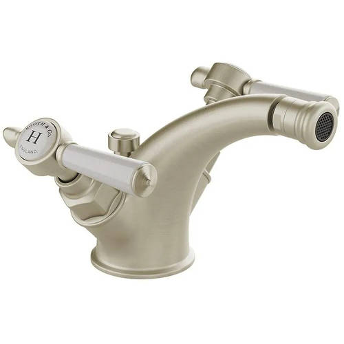Larger image of Vado Axbridge Mono Bidet Mixer Tap With Pop Up Waste & Lever Handles (Brushed Nickel).