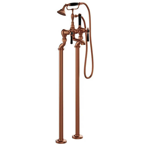Larger image of Vado Axbridge Freestanding Bath Shower Mixer Tap With Lever Handles (Brushed Bronze).