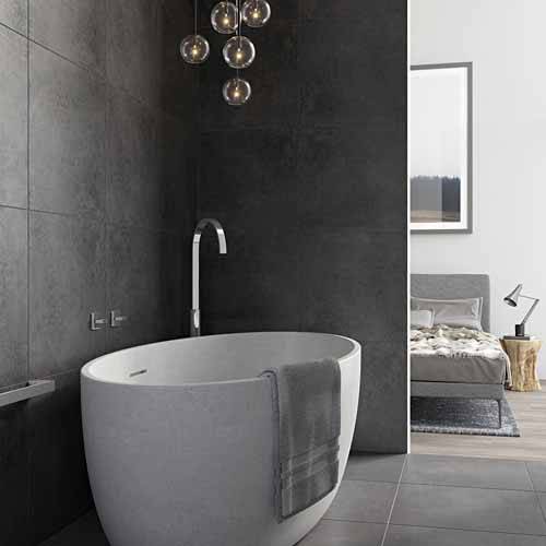 Example image of Vado Geo Floor Standing Bath Spout (Chrome).