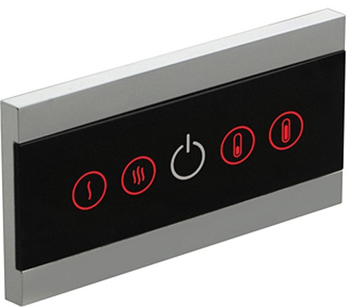 Example image of Vado Identity LED Wall Mounted Waterfall Basin Tap With Control Panel.