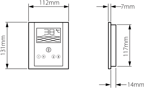 Technical image of Vado Identity Remote Shower Mixer With Diverter & Digital Control Panel. IDE-147B-C/P