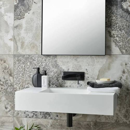 Example image of Vado Edit Wall Mounted Basin Mixer Tap (Brushed Black).