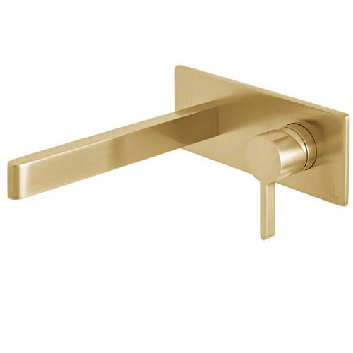 Larger image of Vado Edit Wall Mounted Basin Mixer Tap (Brushed Gold).