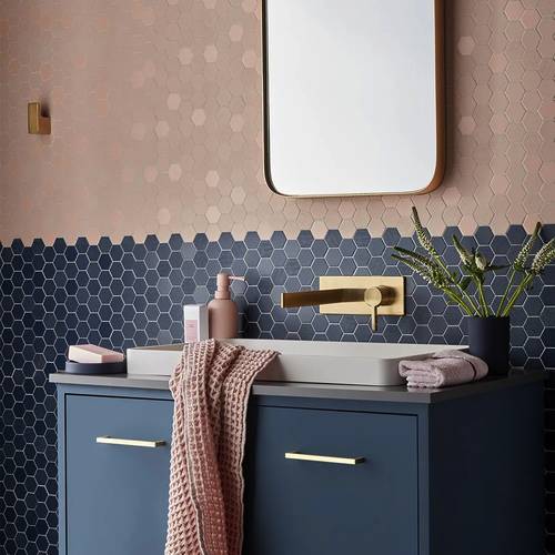 Example image of Vado Edit Wall Mounted Basin Mixer Tap (Brushed Gold).