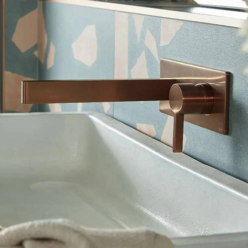 Larger image of Vado Edit Wall Mounted Basin Mixer Tap (Brushed Bronze).