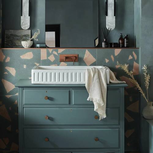 Example image of Vado Edit Wall Mounted Basin Mixer Tap (Brushed Bronze).