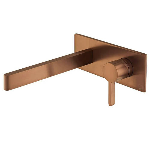 Example image of Vado Edit Wall Mounted Basin Mixer Tap (Brushed Bronze).