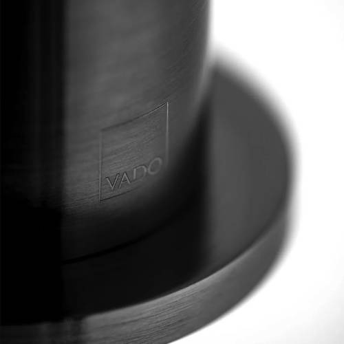 Example image of Vado Origins Slimline Mono Basin Mixer Tap With Knurled Accents (Brushed Black).