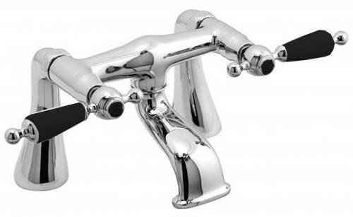 Example image of Vado Kensington 3 Hole Basin Mixer & Bath Filler Tap Pack (Chrome & Black).