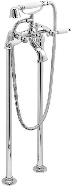 Example image of Vado Kensington Basin Taps & Floorstanding BSM Pack (Chrome & White).