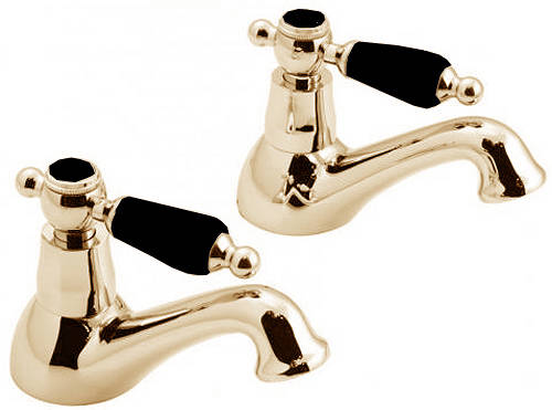 Example image of Vado Kensington Basin & Bath Taps Pack (Gold & Black).