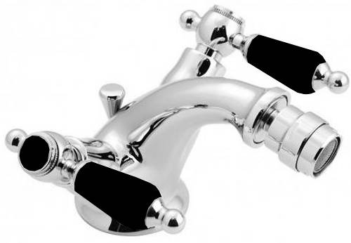 Larger image of Vado Kensington Bidet Mixer Tap With Pop Up Waste (Chrome & Black).